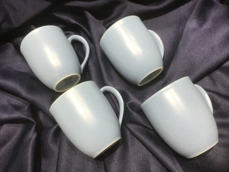 NORITAKE COLORWAVE ICE BLUE set of 4 STONEWARE MUGS never used! EXCELLENT!!
