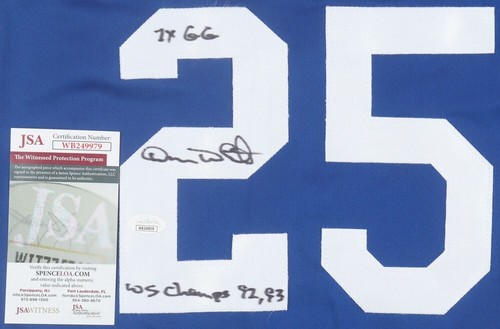 Devon White Signed Toronto Blue Jays Jersey (JSA COA) 3xWorld Series Champion CF - Picture 2 of 6