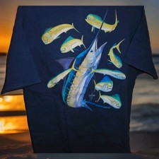 GUY HARVEY MENS MARLIN DESIGN POCKET TSHIRT HAS FLAWS SEE PICTURES FIRST