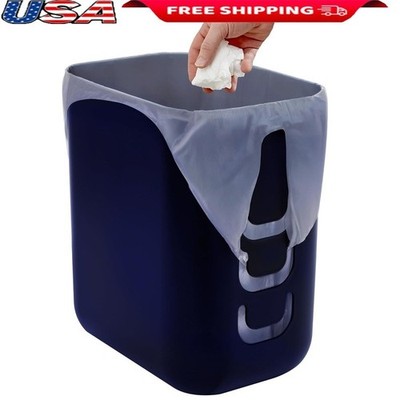 Durable Compact Trash Can W/ Smart Bag-Securing Tabs Bathroom Office RV New