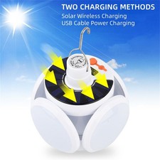 Portable Solar LED Flashlight Camping Tent Light Lantern Work Lamp Rechargeable