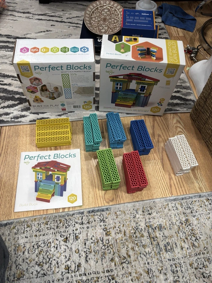 Bloques perfectos TEGU. Bio Blo 120 Piezas Excelente Estado con Libro de Construcción Foto 3 de 4
