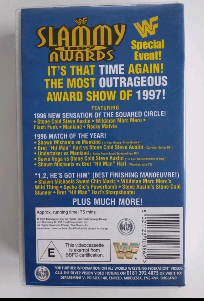 WWF 1997 Coliseum Video VHS Slammy Awards WWE Wrestling Bret Hart Undertaker  - Image 2 of 4