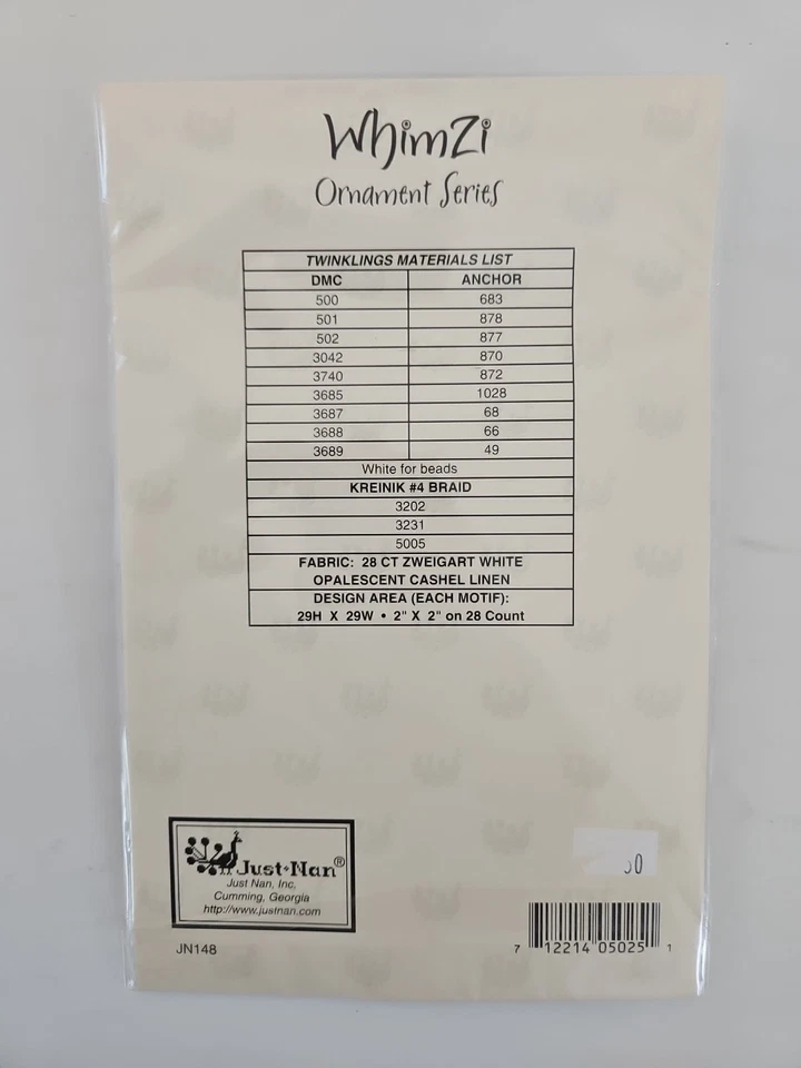 Ornamento Just Nan TWINKLINGS contado ponto cruz padrão JN148 e enfeites - Imagem 3 de 3