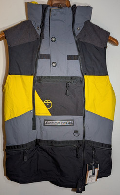 THE NORTH FACE MEN STEEP TECH APOGEE WATERPROOF HOOD SKI VEST Yellow/Black S , M