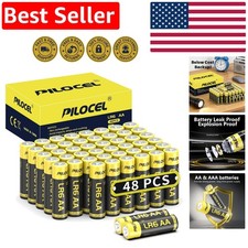Reliable 48 Pack AA Alkaline Batteries - Safe, Durable, Ideal for Everyday Use 0.41 per gallon