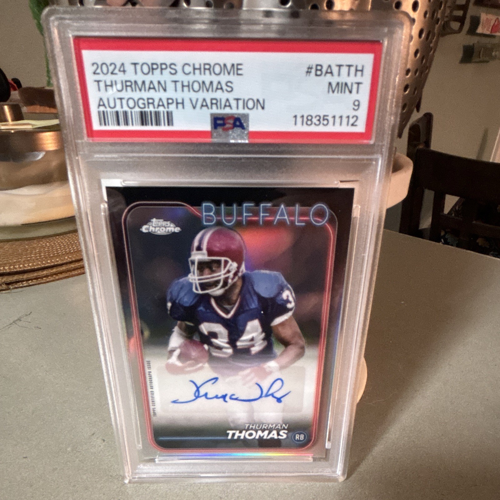 Topps 2024 Chrome Thurman Thomas Auto Variation #BA-TTH PSA 9