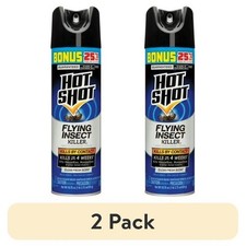 2 pack Hot Shot Flying Insect Killer Aerosol Spray, Clean Fresh Scent, 18.75 OZ
