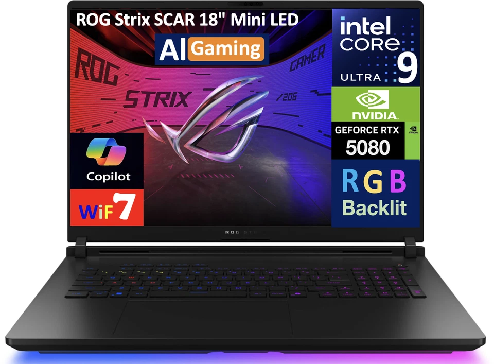 ASUS ROG Strix SCAR 18" 2560x1600 Ultra 9- 275HX 32GB 2TB SSD RTX 5080 W11P