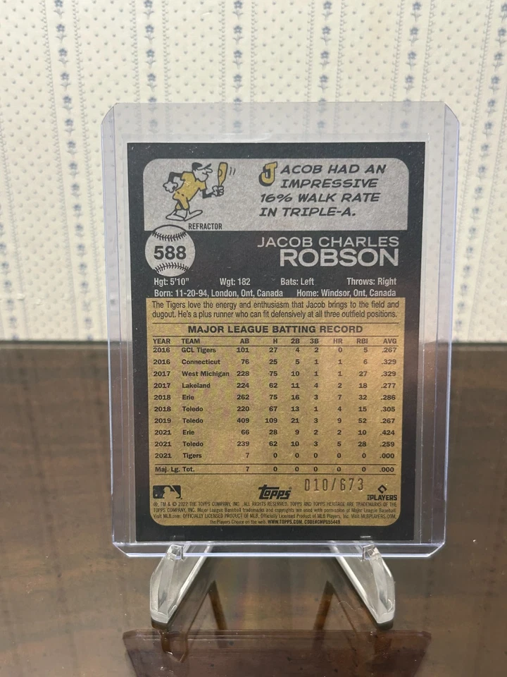 2022 Topps Heritage High Number - #588 JACOB ROBSON - Refractor /673 Rookie - Image 2 of 2