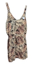 Derek Heart Juniors Fern Print V Neck Sleeveless Lined Size L