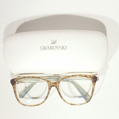 Swarovski SK5242 Eyeglasses Brown Tortoiseshell Frame 084 Blue Arms & Case