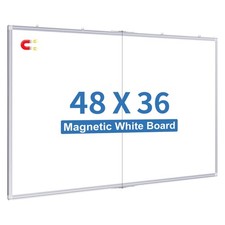 Magnetic Whiteboard Dry Erase, 48 x 36 inch Large White Board for Wall, Folda...