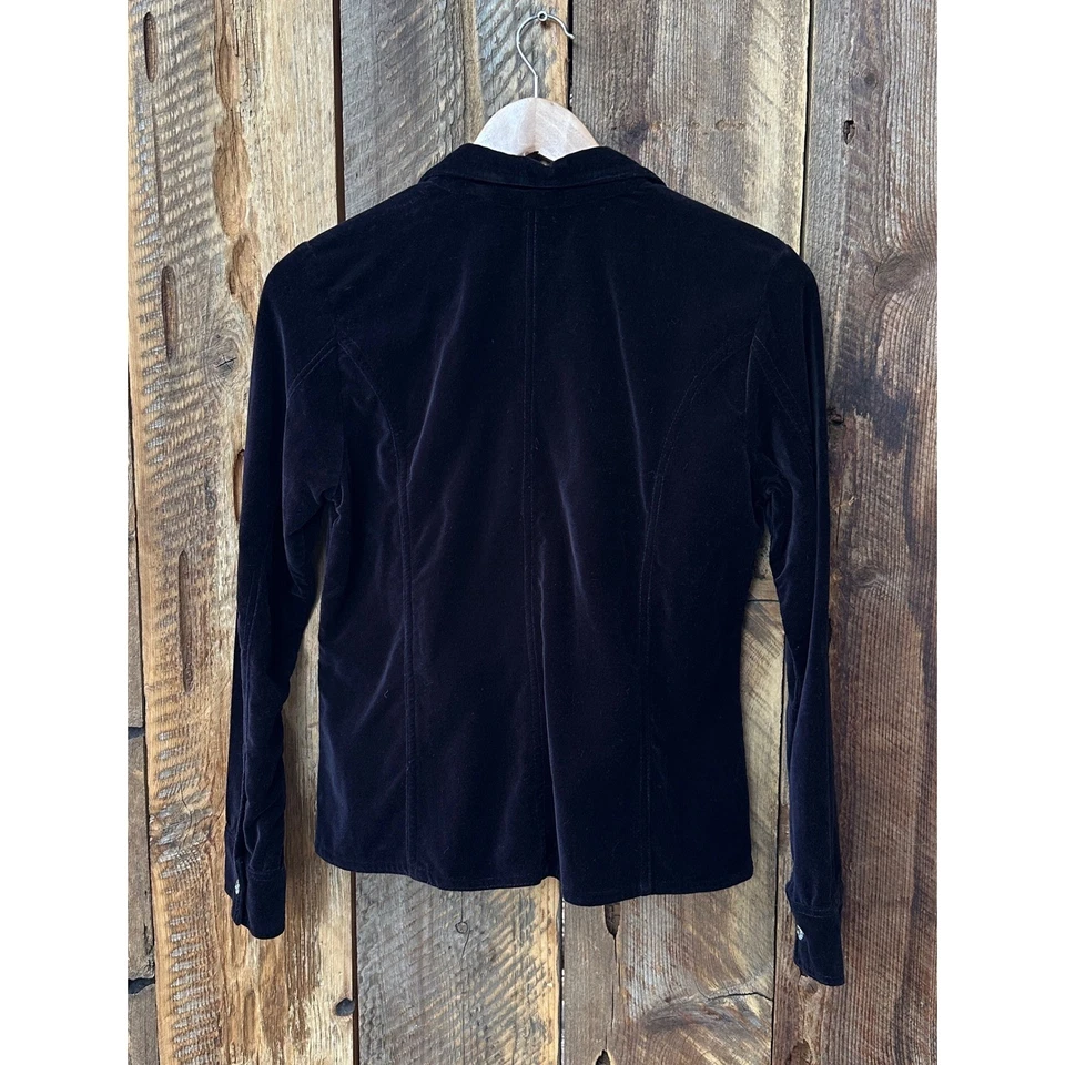 Rod's Velvet Rhinestone Blazer Jacket Black Party Western Rodeo Small - Image 3 of 4