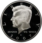 2007 Silver Proof Kennedy Half Dollar 90% Silver 0.361oz Deep Cameo Gem Proof BU
