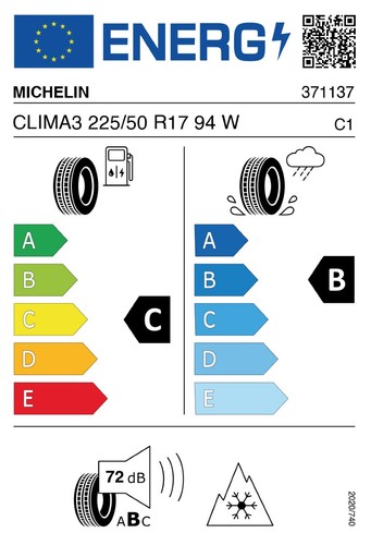 Reifen MICHELIN CLIMA3 225/50 R17 94 W - C, B, 2, 72dB - Bild 3 von 4