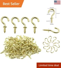 Elegant Gold Ceiling Hooks for Hanging - 100 Pcs Rust Resistant Self-Tapping