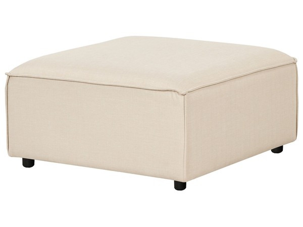 Ottomane Stoff Beige Quadratisch FußHocker Niedrige Beine Modern Ardal-image