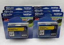 (Lot of 6) Genuine Brother P-Touch TZe641 Black Print on Yellow Tape - NEW