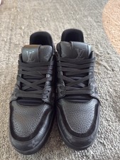Louis Vuitton Black Leather Mens Casual Sneak...