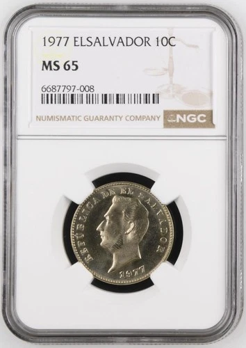 El Salvador 10 Centavos 1977 NGC MS 65