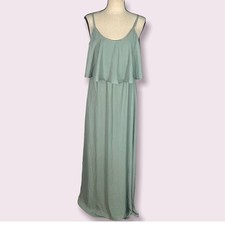Show Me Your Mumu Silver Sage Caitlin Ruffle Maxi Dress Women's Size Small