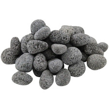 Landscape Lava Rocks Tumbled Black Pebbles Natural Gas Propane Fire Pit 20 Lbs