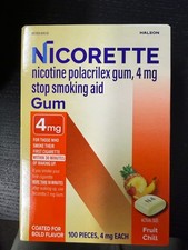 Nicorette Nicotine Gum 4MG Fruit Chill Flavor 100 Pcs EXP 2028