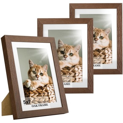 Heimlove 5X7 Picture Framepremium Natural Solid Wooden Frames Mat For 4X6