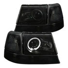 Black Smoke Fit 1998-2000 Ford Ranger Halo Projector Headlights+Corner Signal