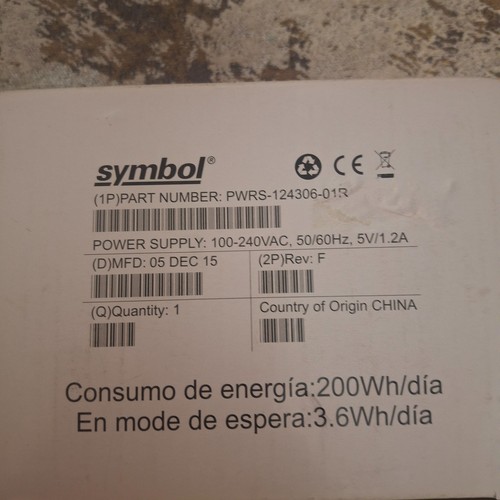 Symbol Power Supply USB Travel Adapter PWRS-124306-01R 5V 1.2A Motorola Zebra - Picture 2 of 9