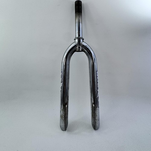 Voltage BMX Fork 20" 1" Threaded Chrome Freestyle Peg Dropouts Old School B05 - Picture 20 of 23