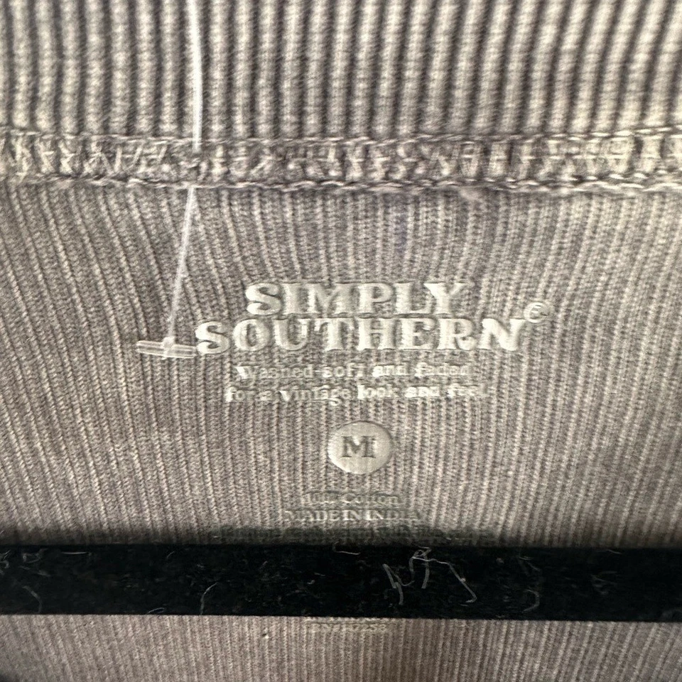 Cuello redondo gris acanalado Simply Southern para mujer Foto 3 de 3