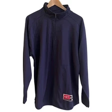 Rawlings Baseball Athletic Quarter Zip Navy Blue Long Sleeve Warm Up Large Men's