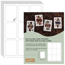 324 Blank Stickers for Playing Cards, Print Your Own Premium Printable Playin