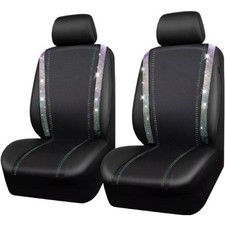 Universal Car Seat Cover Sets Shining Rhinestone Diamond Waterproof Faux Leather Universal Car Seat Cover Sets Shining Rhinestone Diamond Waterproof Faux Leather