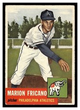 1953 TOPPS MARION FRICANO #199 ROOKIE CARD PHILADELPHIA ATHLETICS MID GRADE NICE. rookie card picture