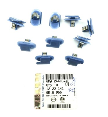 10x Originale Opel Clips Befestigung Blau Astra, Vectra, Corsa, Adam - 24405740