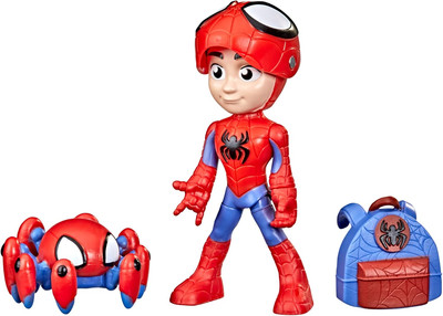 Hero Reveal 2-Pack, 4-Inch Marvel Action Figures Mask-Flip Feature, Spidey and T