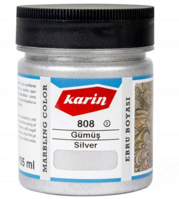 808- Silber Marmorierfarbe |Ebru Boyasi gümüs |marbling color
