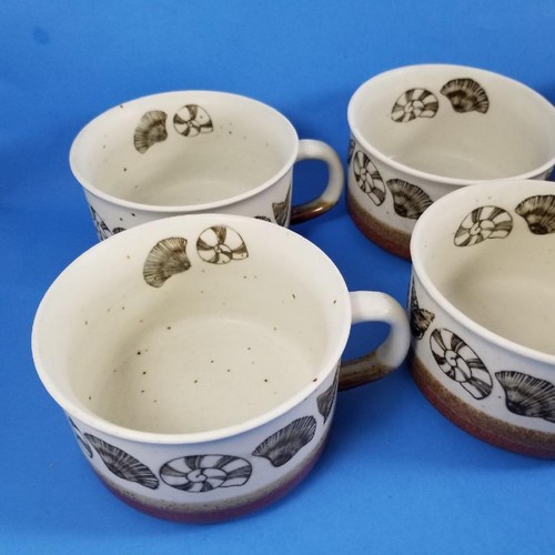 6 Vintage Otagiri Seashore Seashell Soup Mug Set Lot Mid Century Stoneware Japan - Picture 13 of 16