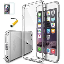 Clear silicone cover for iPhone 6 protective, skin cell , 2 screen covers BONUS