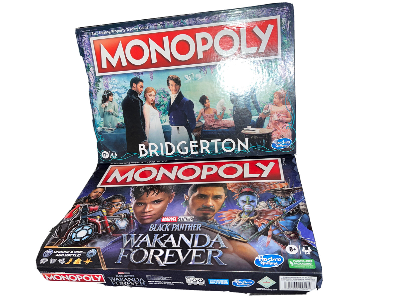 Lot 2x Monopoly Board Games-Marvel Studios Black Panther Wakanda-Bridgerton ￼￼