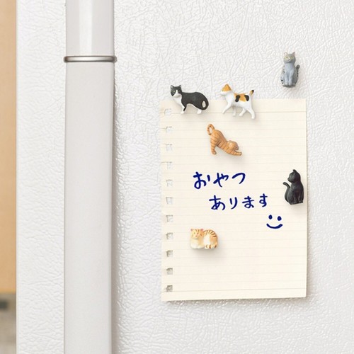 MIDORI Mini Imán Gato Patrón B 6 Piezas Papelería Cocina - Imagen 7 de 8