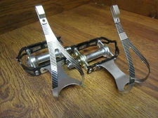 NOS VINTAGE CAMPAGNOLO RECORD PEDALS - CINELLI TOE CLIPS - 9/16"