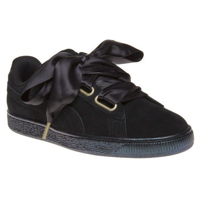 puma suede heart satin black