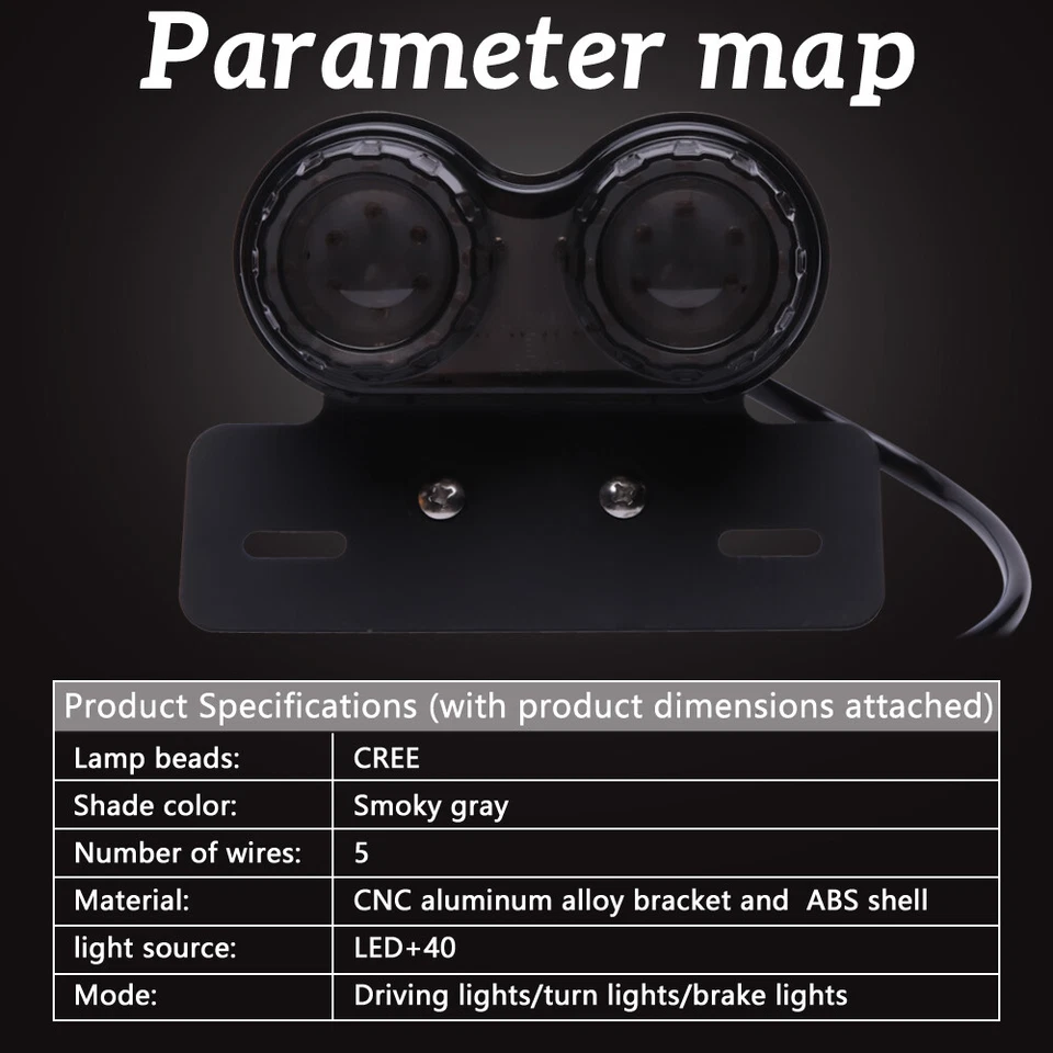 Luz trasera de freno LED de señal de giro para motocicleta para Honda Shadow Spirit 1100 EE. UU. Foto 4 de 4