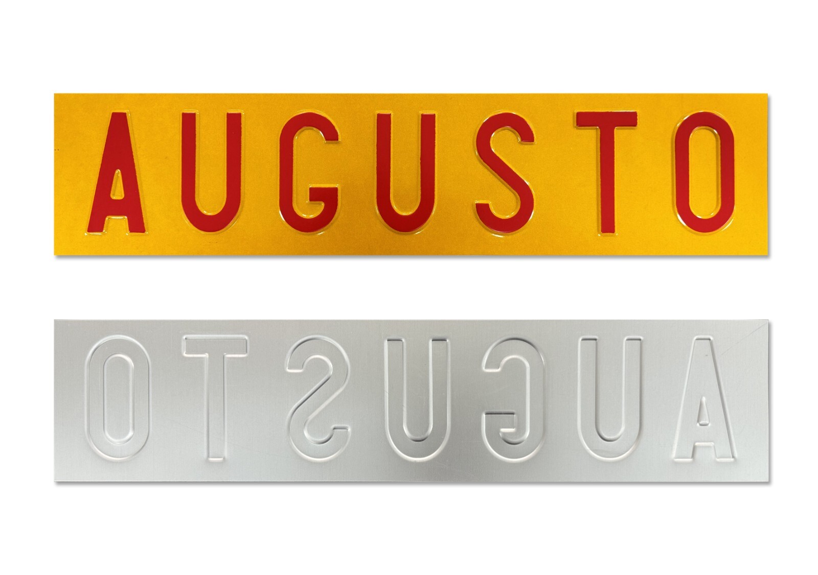 La Vera Targa Replica Rimorchio, Nome Rifrangente in Rilievo Battuta