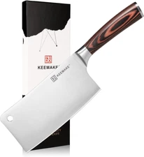 KEEMAKE Cleaver Knife 7 Inch Cutting Knife Stainless Steel Chinese Chef's Knife