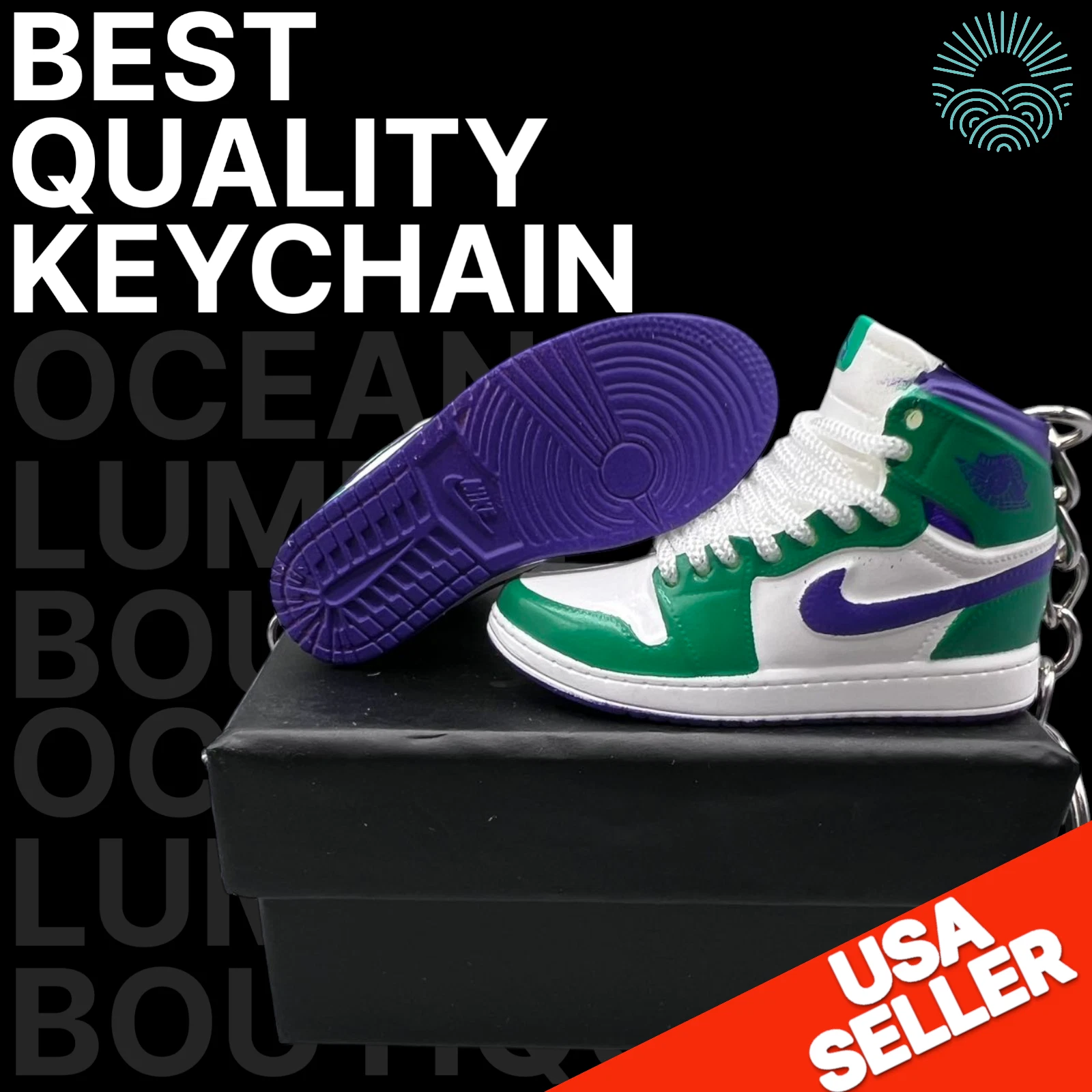 Porte clés Mini Baskets Air Jordan 3D, Baskets Basket de Collection, Options Boîte